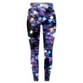 thumbnail image 4 of KDFJPTH Women's Colorful Geometric Print Leggings High Waist Stretchy Yoga Pants Casual Workout Tights Dark Purple L, 4 of 4