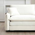 thumbnail image 4 of DUOSONG Ottoman Footstool In Corduroy Fabric, Can Be Used With 2 Seater Sofas, 3 Seater Sofas And 4 Seater Sofas, Beige Corduroy Fabric Beige Corduroy Furniture Primary Living Space Ottomans, 4 of 8