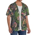 thumbnail image 2 of Goofa Forest Animals And Plants Printed Men's Casual Short-sleeved Shirt,Lightweight Breathable Button-down,Summer Casual men's top,Versatile Fashion shirt-Large, 2 of 7