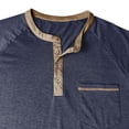 thumbnail image 6 of Mens Henley T-Shirts,Henley Short Sleeve Jersey Cotton Shirts,4 Button Tee Shirts Multi Color,Classic Casual T Shirt with Pocket Dark Blue, 6 of 6