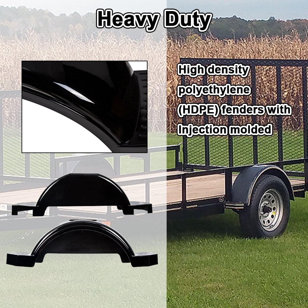 Buy Set Of 2 Single Axle Trailer Fenders w/ Steps For 13 Wheels Tires