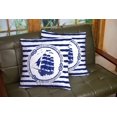thumbnail image 3 of Navy Pillow Cover Ocean Pillowcase 18X18 Inch Set of 2 Pillow Covers Patterned Pillow Covers Pillow Covers for Living Room Blue White Nautical Emblem Sailing Ship for Room, 3 of 7