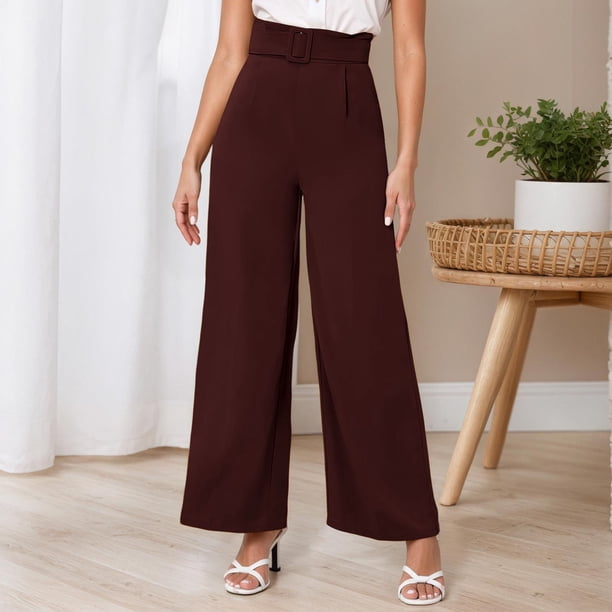 WILLBEST Pantalones Casuales para Mujer, con Estampado de Banda Holgada, Cómodos, de Corte Ancho, para Uso Diario. Chica