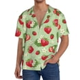 thumbnail image 3 of Wukai Strawberry Floral Men's Casual Short-Sleeve Button Down Shirt - Lightweight Summer Dress Shirt for Daily Wear-, 3 of 7