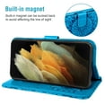 thumbnail image 5 of Compatible with Samsung Galaxy S21 Ultra 5G Wallet Phone Case and Tempered Glass Screen Protector Flip Credit Card Holder Stand Mandala Flower Cell Cover for S21ultra 21S S 21 21ultra G5 Women Blue, 5 of 9