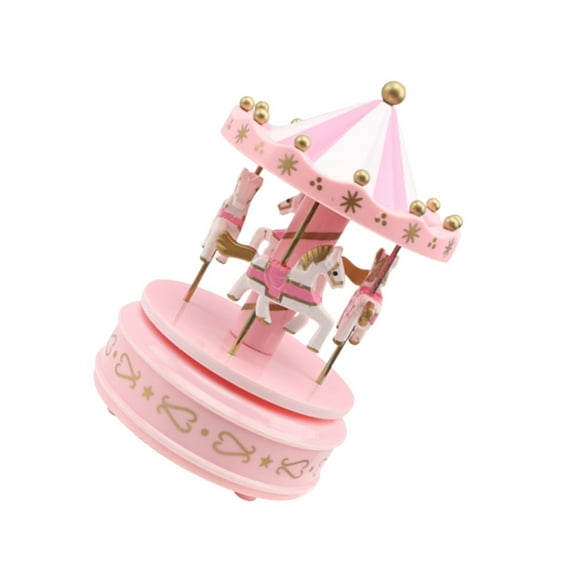 Carousel Music Box Desktop Decoration Birthday Gift for Baby and Child, Cute Rotating Musical Toy