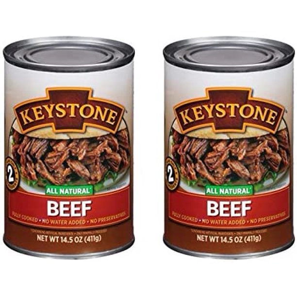 Keystone Meats All Natural Canned Beef, Ground, 14 Ounce (Pack of 2