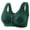 Green, variant on Aura Lane Women’s Front Closure Printed Molded Cup Bra – New Style Bra for Seniors, Plus Size Wirefree with Wide Straps Grey 46