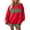 Fire Red, variant on Women Holiday Colorblock Sweatshirt Polka Dot Mock Neck Long Sleeve Oversized Pullover with Contrast Trim Fall Outfits Red L
