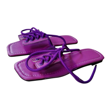 

Binmer Women s Shoes Solid Color Minimalistic Sexy Candy Colors Lace Flat Slippers Sandals