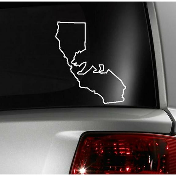 California Bear Flag Outline Vinyl Sticker Decal 5" Inches Long - Model: O43HVCWHT