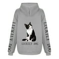 thumbnail image 3 of Ladies' Cat And Dog Print Casual Tying Hoodie For Relaxation Woman Zip up Hoodie Knitted Hoodie Womens Pullover Sweatshirt Ladies Sweatshirts Sweatshirt Sweatshirt Hooded Women Zip up Jacket Womens, 3 of 4