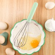 Stainless Steel Balloon Whisk, Whisk for Cooking Handheld Egg Beater with Rust-Proof Sturdy Wires & Non-Slip Silicone Handle for Beating, Stirring, Blending(cyan handle)
