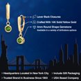 thumbnail image 2 of Gem Stone King 14K Yellow Gold Green Tourmaline Dangle Earrings for Women | 0.50 Cttw | Gemstone October Birthstone | Round 4MM, 2 of 6