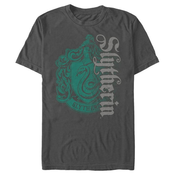 Men's Harry Potter Slytherin Dark Badge Logo Graphic Tee Charcoal 3X Large