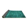 thumbnail image 2 of Ahgly Company Indoor Round Oriental Turquoise Blue Industrial Area Rugs, 3' Round, 2 of 4