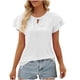 thumbnail image 2 of Fiudx Ofertas y Liquidaciones Camiseta Informal de Manga Corta con Cuello En V para Mujer, Blusa Lisa de Doble Capa, Informal, a La Moda, para Primavera y Verano, 2 of 6