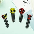 thumbnail image 3 of Deadpool And Wolverine Bookmark Set: Marvel Movie Periphery Creative Bookmarks - Hero Page Mark Stationery Supplies - Copper Metal Material - UME Brand, 3 of 5