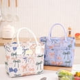 thumbnail image 1 of MTBLYS Handheld Insulated Lunch Bag Polyester Blue Beige 1 Count Lunchbox Bag for Office Workers Outdoor Picnic, 1 of 7