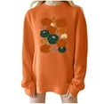thumbnail image 2 of Womens Sweatshirts Plus Size Pumpkin Thanksgiving-print Long-sleeved Round-neck Casual Loose Drop-shoulder Sweatshirt,Tops for Women, 2 of 4