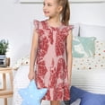 thumbnail image 4 of Balery Red Meat Camisón de princesa para niñas, pijama de algodón con mangas abullonadas, suave y bonito.-Medium, 4 of 6