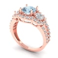 thumbnail image 2 of Three-Stone Engagement Ring for Women - 2.16ct Natural Sky Blue Topaz in 14K Rose Gold Promise Ring, 2 of 6