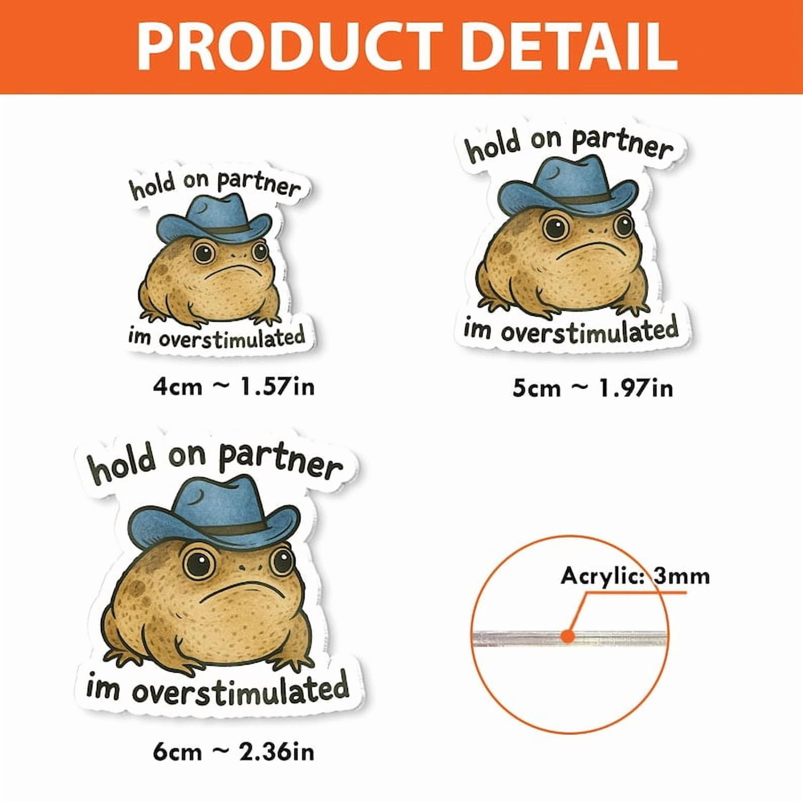 TiniDecor Funny Cowboy Frog Badge Reel, Retractable ID Holder, Cute Work Accessory Gift
