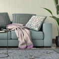 thumbnail image 4 of 18" Glory of Flowers Peacock Broadcloth Blown and Closed Pillow Off White Fabric, 4 of 5