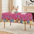 thumbnail image 3 of Birthday Tablecloth 60x84 Inch Oval, Happy Birthday Ballon Pink Washable Seasonal Table Cover for Party Picnic Dinner Decor, 3 of 6