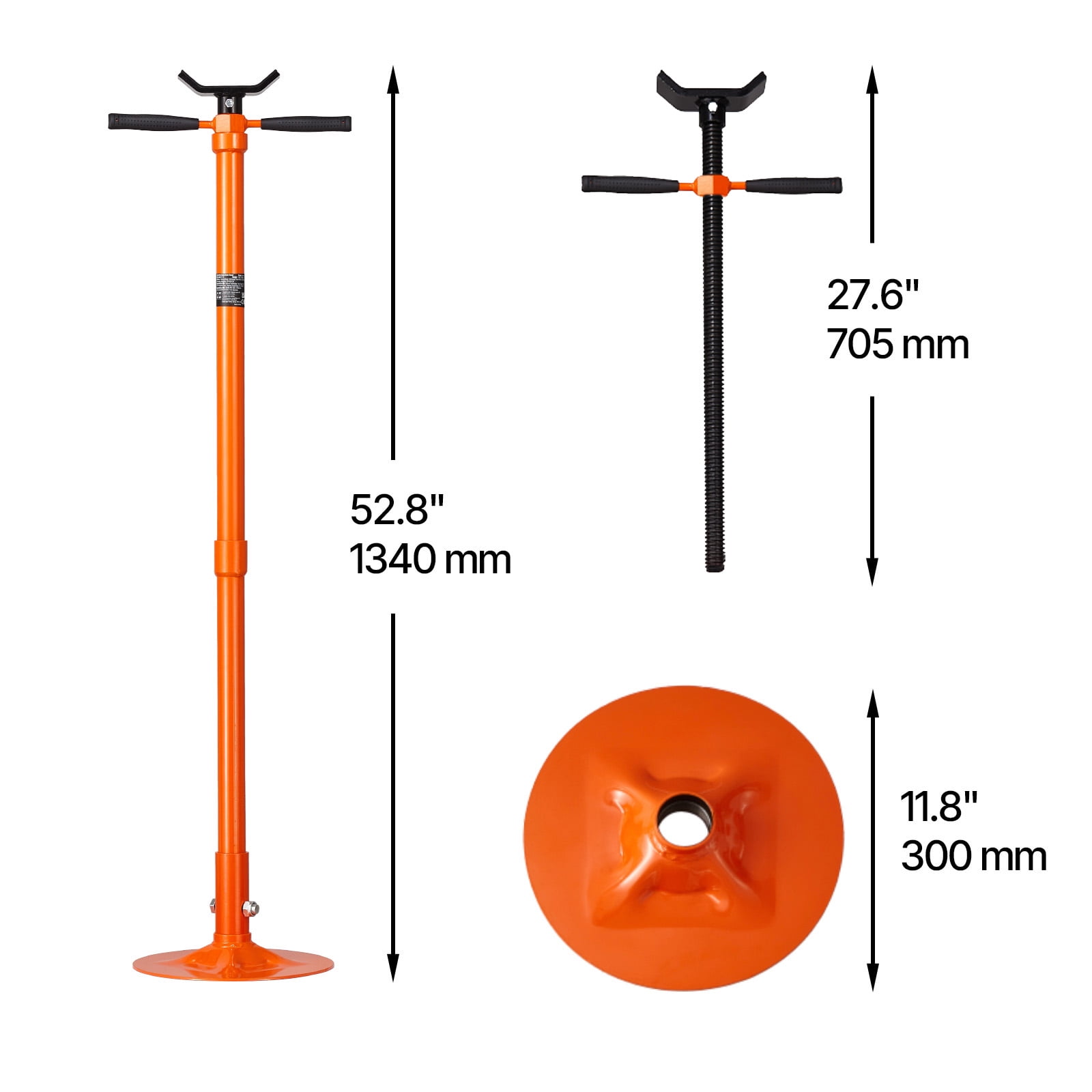 VEVOR Underhoist Support Stand, 3/4 Ton Capacity Under Hoist Jack Stand, Lifting from 52.8 to 76 in, Self-Locking Threaded Screw, Bearing Mounted Spin Handle Pole Jack, Support Vehicle Components