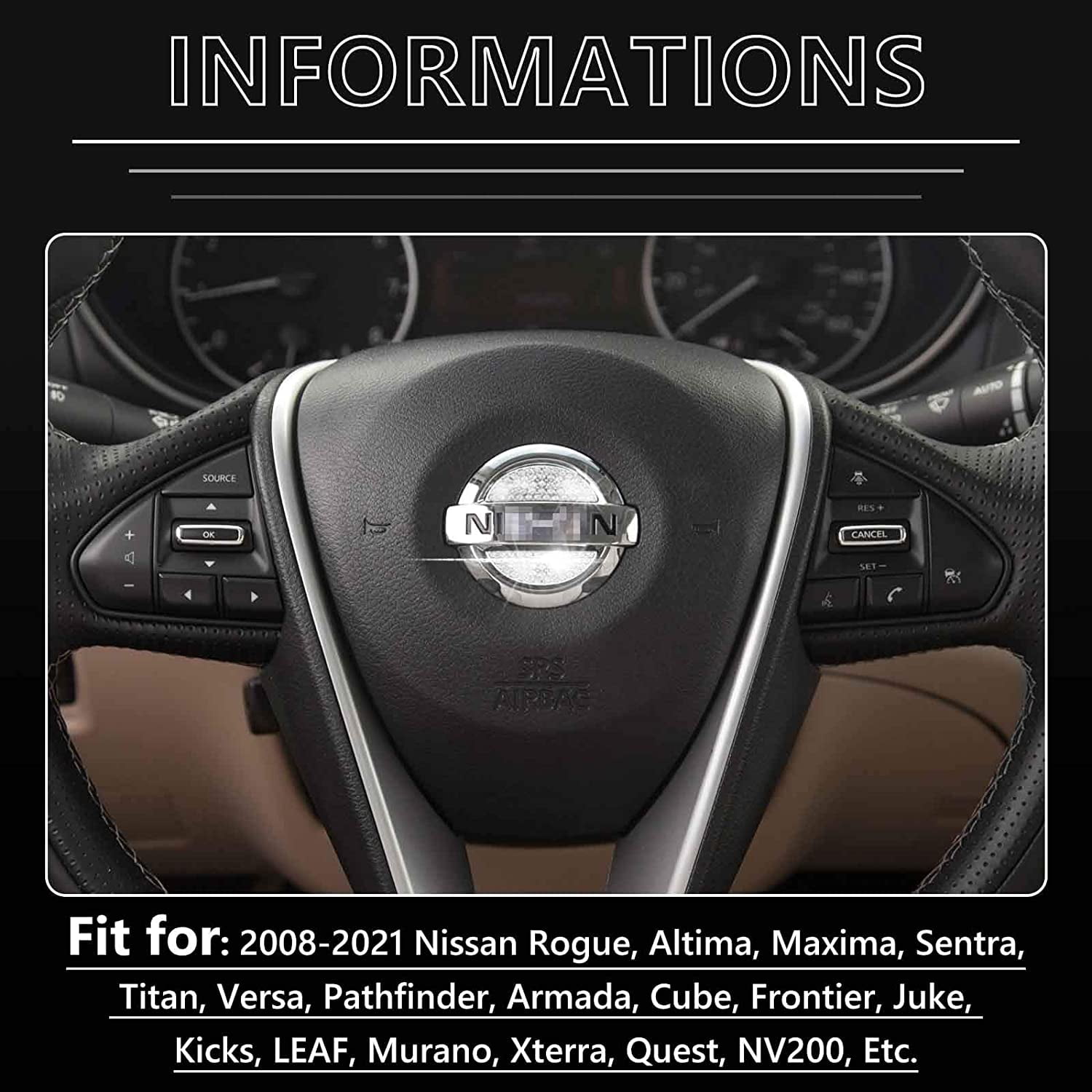Interior Accessories Bling Bling Car Steering Wheel Decorative Diamond Crystal Decal Decoration Cover Sticker Fit For NISSAN,DIY Bling Car Steering Wheel Emblem Accessories for NISSAN maxima,altima,sentra,pathfinder,kicks Steering Accessories ... Interior Accessories Bling Bling Car Steering Wheel Decorative Diamond Crystal Decal Decoration Cover Sticker Fit For NISSAN,DIY Bling Car Steering Wheel Emblem Accessories for NISSAN maxima,altima,sentra,pathfinder,kicks Steering Accessories ...