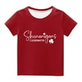 thumbnail image 2 of Edvintorg St. Patrick's Day Summer Toddler Kids Boys Girls T-Shirt Fashion Cute Round Neck Letter Print Short Sleeve Tees Tops 3-14Years Kids Clothes, 2 of 4