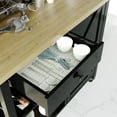 thumbnail image 5 of Catrimown Farmhouse Kitchen Cart with Storage, Rolling Kitchen Cart on Wheels, Microwave Stand Coffee Cart, Black, 5 of 10