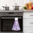 thumbnail image 5 of Haosy 2 Pack Kitchen Wash Cloths with Hanging Loops Absorbent Absorbent Quick Drying Hand Towels, Purple Bear with Star Heart, 5 of 7