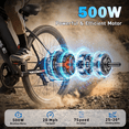 thumbnail image 4 of 26"Adult Electric Commuter Bike,Electric Bicycle with 500W Motor, Removable Battery & LCD Display, 7-Speed, 20MPH, 35+ Miles Full Suspension, Lightweight Ebike, UL2849,Class 2, 4 of 11