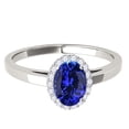 thumbnail image 2 of Aonejewelry 0.55 Ct. Ttw Diamond and Oval Shaped Tanzanite Ring in 10K White Gold, 2 of 4