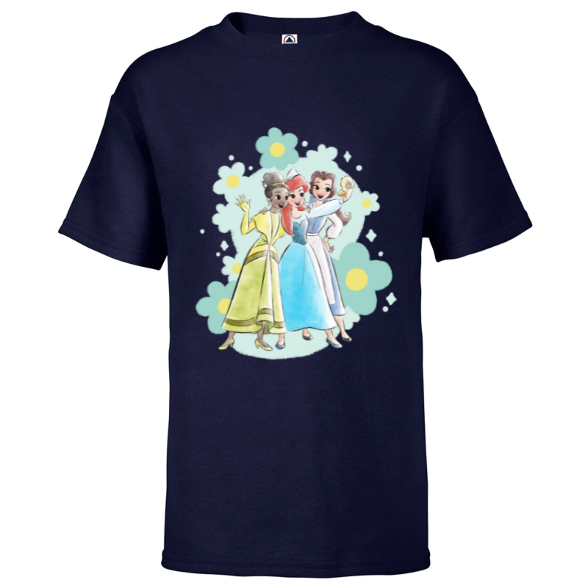 Disney Princess Tiana Ariel And Belle Seashell Selfie Short Sleeve T Shirt For Kids Customized Black Walmart Com Disney Princess Tiana Ariel And Belle Seashell Selfie Short Sleeve T Shirt For Kids Customized Black Walmart Com