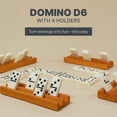 thumbnail image 2 of Juego de dominó Queensell Double 6 con 4 estantes para adultos y niños, 2 of 8