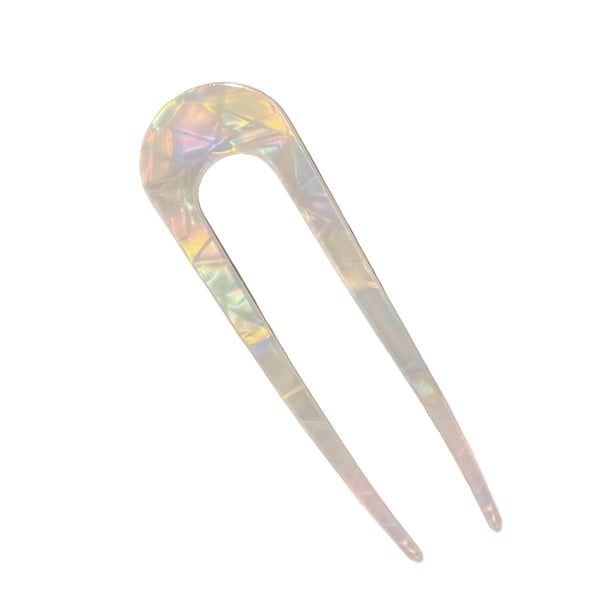 Minnieouse Herramienta de modelado de tocados en forma de U, tenedor elegante de acrílico para mujer, soporte ligero, palillo de pelo de boda para Accesorio para el cabello Transparente Minnieouse AP011007-03B