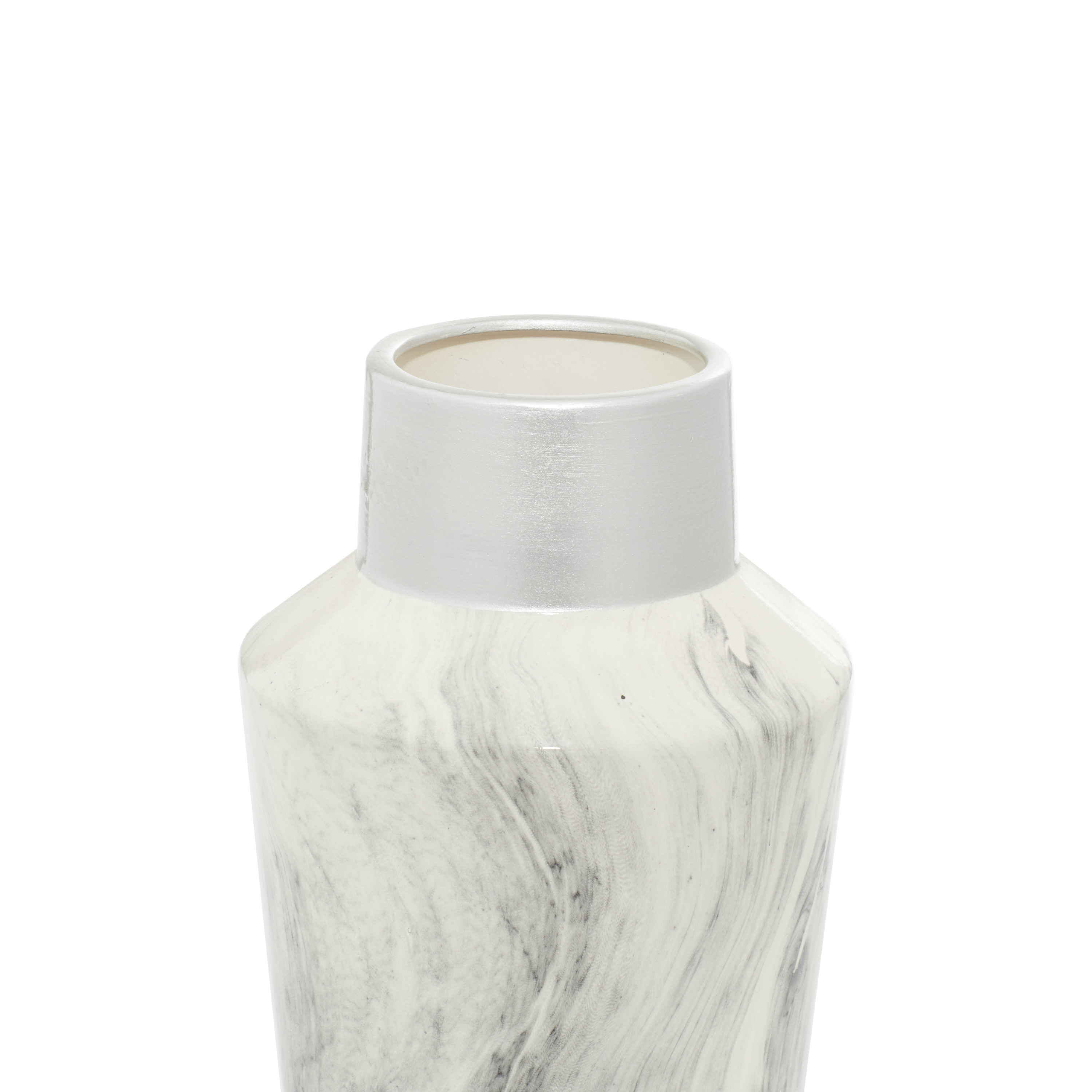 DecMode 14" Faux Marble Gray Ceramic Vase - image 4 of 6