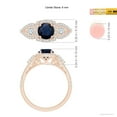 thumbnail image 5 of ANGARA Natural 1 Ct Aeon 3 Stone Sapphire & Diamond Engagement Ring in 14K Rose Gold for Women (Size-6mm) | September Birthstone, Anniversary, Jewelry Gift for Women | Natural Sapphire Ring, 5 of 10