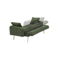 thumbnail image 5 of 69" Sofa Bed, Adjustable Teddy Fabric Sleeper Sofa Couch with Removable Armrests for Living Room Bedroom, Green, 5 of 8