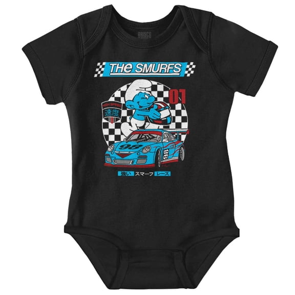 The Smurfs Kanji High Speed Racecar Bodysuit Jumper Boys Infant Baby Brisco Brands NB