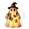 thumbnail image 3 of Lighted Vintage Patchwork Ghost, Vintage Halloween Decor, Patchwork Ghost with Pumpkin Lantern, Rustic Ghost Figurine for Mantel Shelf Entryway Porch, 3 of 7