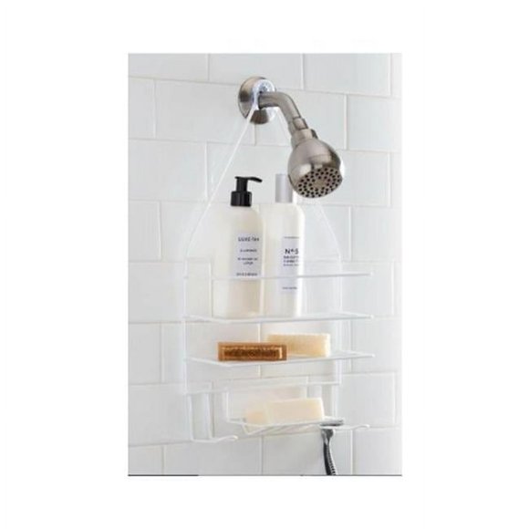 Moda At Home Enterprises 130055 Wire Shower Caddy, White - Pack of 4