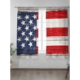 thumbnail image 2 of Retro American Flag Sheer Curtains 2 Panels Set Independence Day Star Line Wood Grain Lihgt Filtering Rod Pocket Voile Drape, Semi Sheer Window Curtains for Bedroom Living Room, 52"x72", 2 of 5