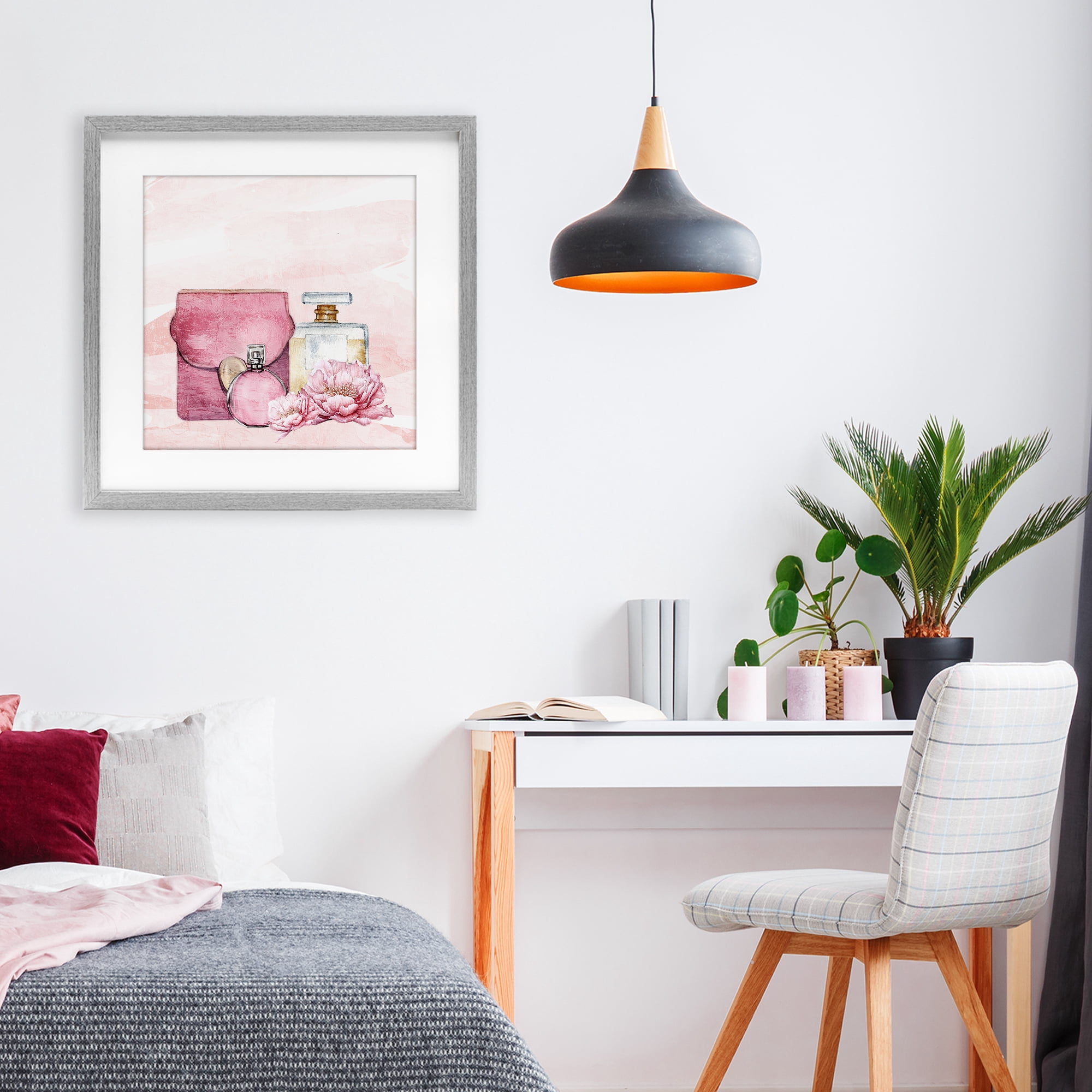 Stupell Industries Blush Glam Time Collection Gray Framed Print Under Glass, design by Kim Allen