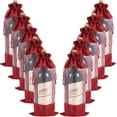 thumbnail image 1 of Bolsas de regalo para botellas de vino, arpillera y organza, color burdeos, 12 unidades, 1 of 2