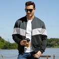 thumbnail image 4 of Men's Bomber Jacket Lightweight Casual Zipper Coat with Pockets Ideal for Camping, Hiking, 4 of 10