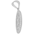 thumbnail image 2 of 14k Gold White Rhodium, Saint Christopher Religious Medal Pendant Oval Shape Charm 13mm with 20" Dainty Neck Chain, 2 of 5